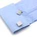 Brushed Silver Square Cufflinks Image On Shirt Sleeve