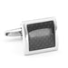 Square Cufflinks Silver With Black Carbon Fiber Center Front