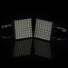 Gunmetal Black Cufflinks Square Checker Grid Image Pair