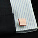 Rose Gold Cufflinks Square Checker Grid On Shirt Sleeve