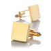 Thin Gold Square Cufflinks Flat Front Pair