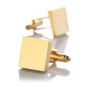 Gold Square Cufflinks Flat 17mm Pair