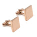 Rose Gold Square Cufflinks Flat 17mm Pair