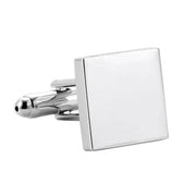 Thin Square Cufflinks Silver Front