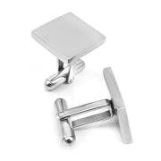 Thin Square Cufflinks Silver Pair