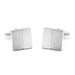 Half Split Square Cufflinks Glossy & Brushed Front Silver Pair