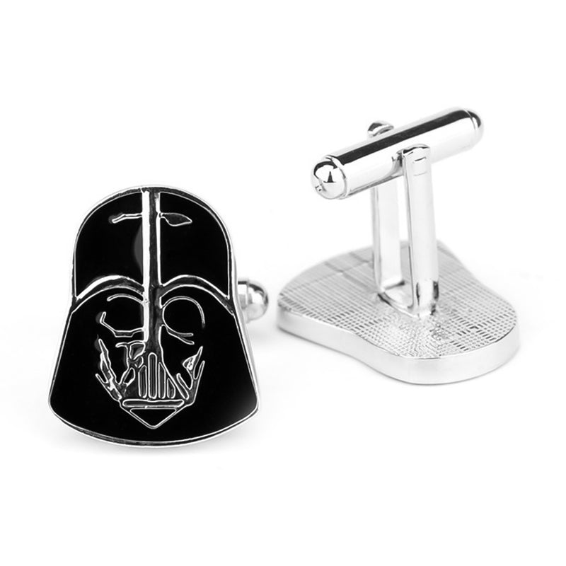 Star Wars Darth Vader Cufflinks Silver and Black Front and Back
