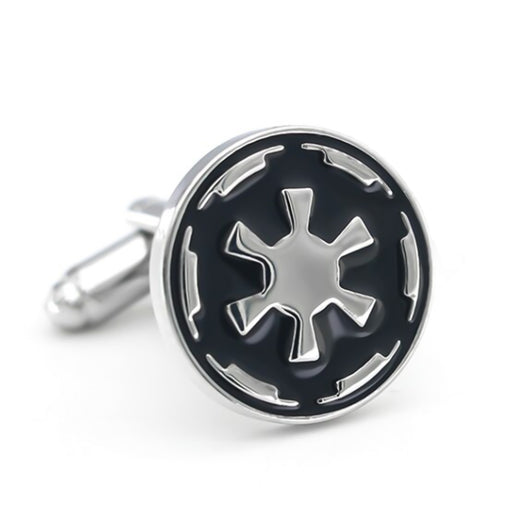 Star Wars Galactic Empire Cufflinks Silver and Black Front