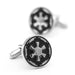 Star Wars Galactic Empire Cufflinks Silver and Black Pair front