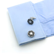 Star Wars Galactic Empire Cufflinks Silver and Black On Shirt Sleeve
