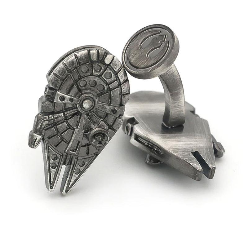 Star Wars Millennium Falcon Cufflinks Upright Underneath