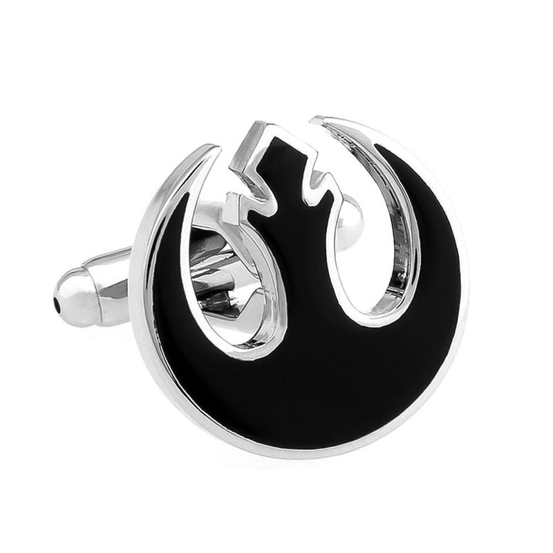 Star Wars Rebel Alliance Cufflinks Silver Black Front Image
