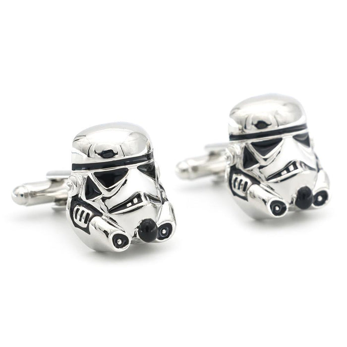 Star Wars Stormtrooper Cufflinks Silver Front Pair Image
