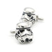 Star Wars Stormtrooper Cufflinks Silver Front Back Pair Image