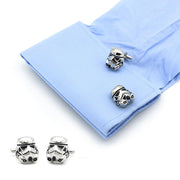 Star Wars Stormtrooper Cufflinks Silver On Shirt Sleeve Image