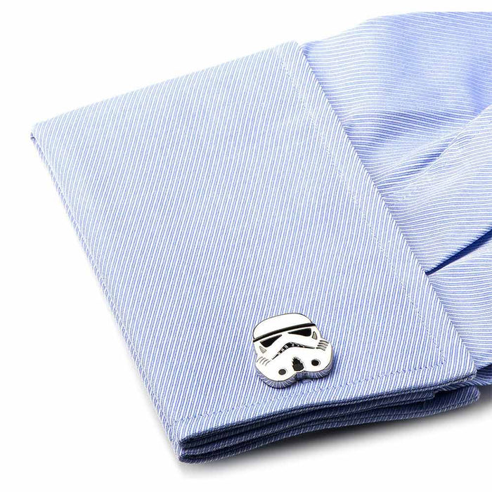 Star Wars Storm Trooper Cufflinks Flat White Image On Shirt Sleeve
