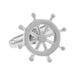 Helm Ship Steering Wheel Cufflinks Silver Image Front