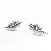 Batman Wing Cufflinks Silver Superhero Image Pair Front