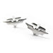 Batman Wing Cufflinks Silver Superhero Image Side Front