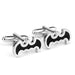 Superhero Batman Cufflinks Silver and Black 1998 Logo Image Pair