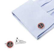 Deadpool Cufflinks Red And Black On Shirt Sleeve