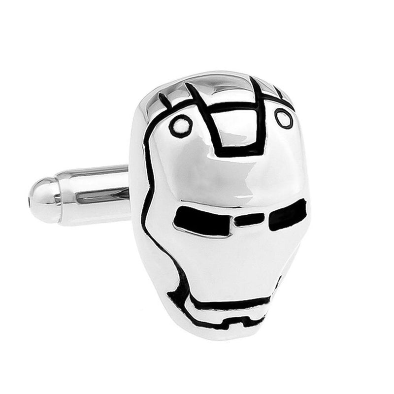 Superhero Iron Man Cufflinks Silver Front Image