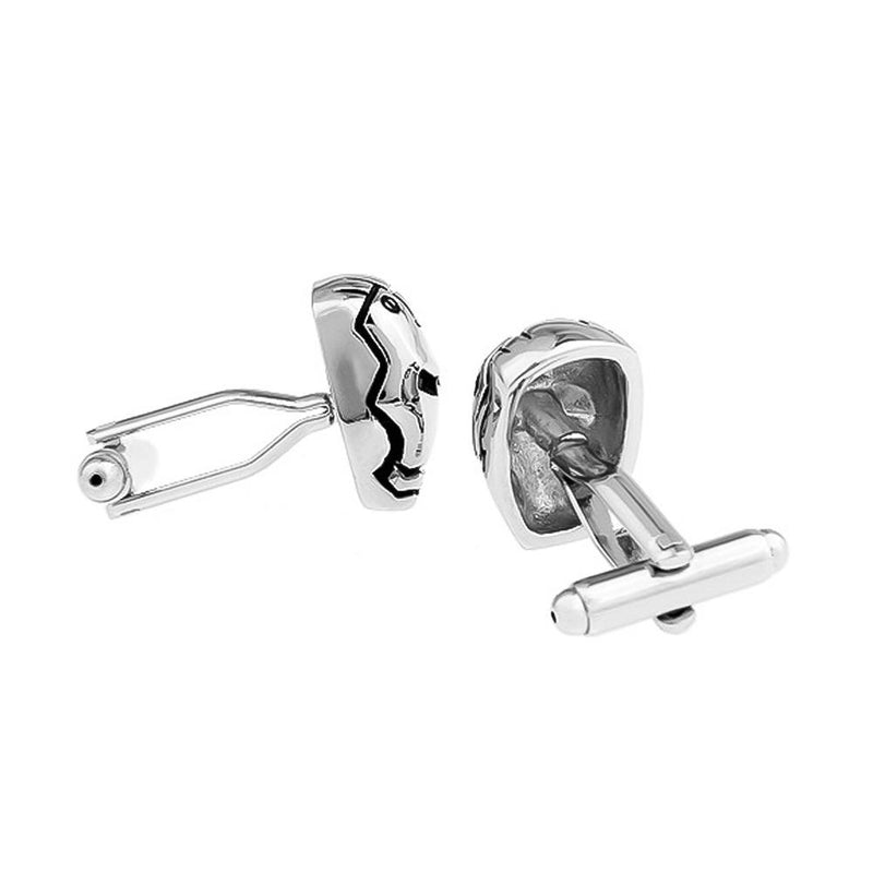 Superhero Iron Man Cufflinks Silver Back Pair Image