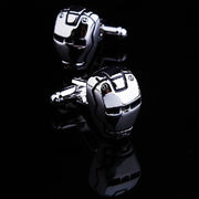 Superhero Iron Man Cufflinks Silver Front Pair Display Image