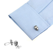 Superhero Iron Man Cufflinks Silver On Shirt Sleeve Image