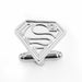 Outlined Superman Cufflinks Silver Front View