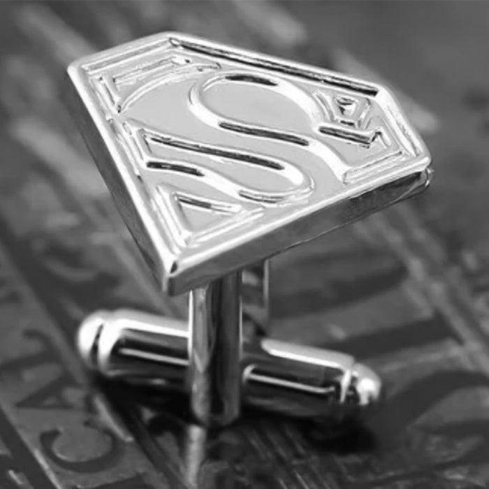 Cufflinks - Superhero Superman Flat Outlined (Silver)