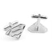 Superhero flat solid silver superman cufflinks Front and bottom