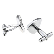 Tesla Cufflinks Car Logo Electric Automobile Image Silver Back