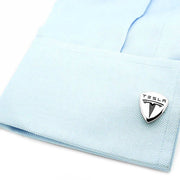 Tesla Cufflinks Car Logo Electric Automobile Image Silver On Shirt