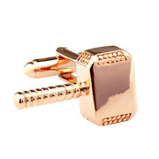 Rose Gold Cufflinks Thor Hammer Superhero Front