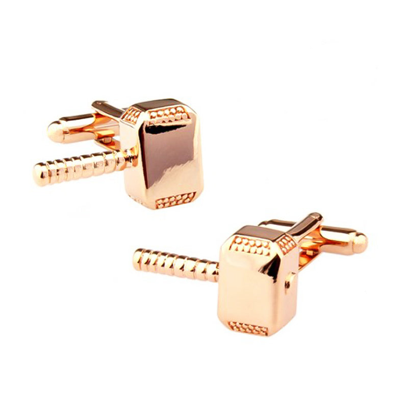 Rose Gold Cufflinks Thor Hammer Superhero Set
