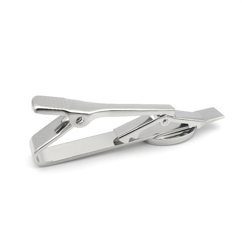 Batman Tie Clip Silver Black Oval Superhero Image Bottom