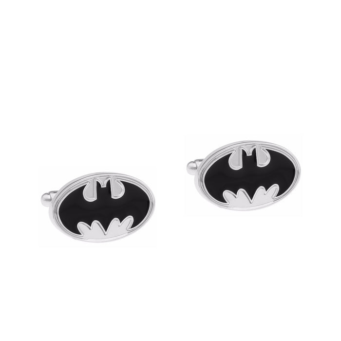 Superhero Batman Cufflinks Black Silver Image Pair