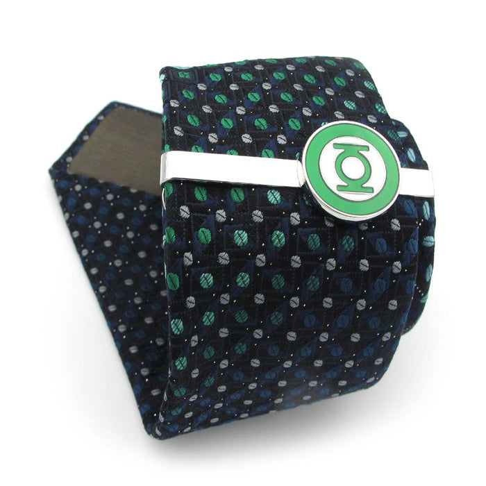 Green Lantern Tie Clip Superhero Silver Image On Tie