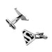 Superhero Superman Cufflinks Silver Black Image Pair