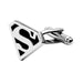 Superhero Superman Cufflinks Silver Black Image Side