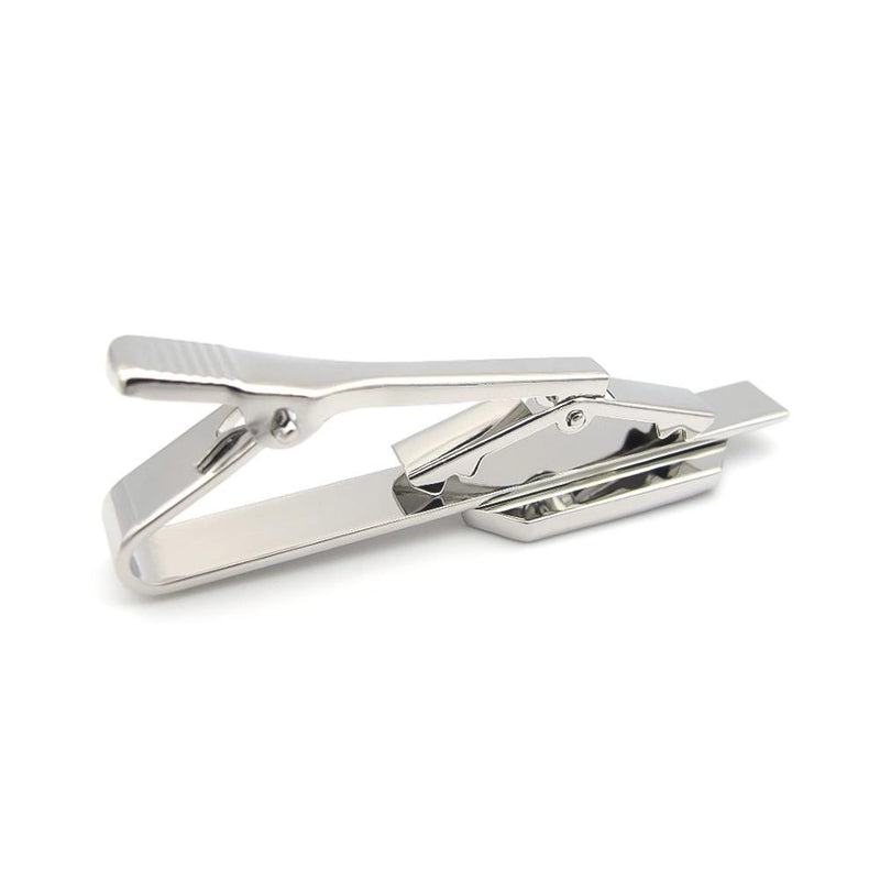 Superman Tie Clip Silver Black Superhero Image Bottom