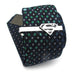Superman Tie Clip Silver Black Superhero Image On Tie