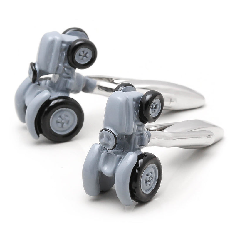 Farm Tractor Cufflinks Grey Pair Set Top Image