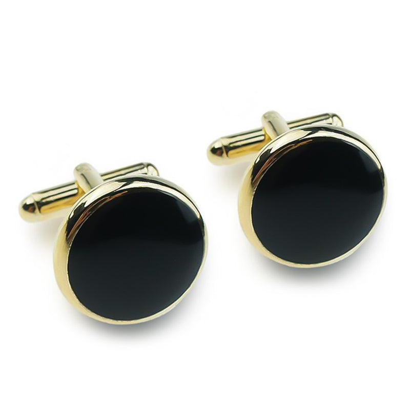 Cufflinks - Tuxedo 8 Piece Stud Set (Gold & Glossy Black)