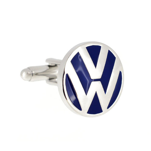 VW Volkswagen Cufflinks Silver Front View