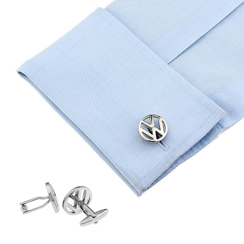 VW Volkswagen Cufflinks Silver Image On Shirt Sleeve