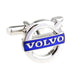 Volvo Cufflinks Car Logo Silver Blue Image Front