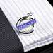 Volvo Cufflinks Car Logo Silver Blue Image On Shirt
