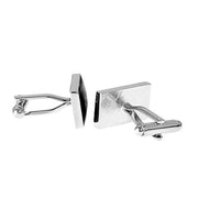 Wedding Cufflinks Black Silver Image Back